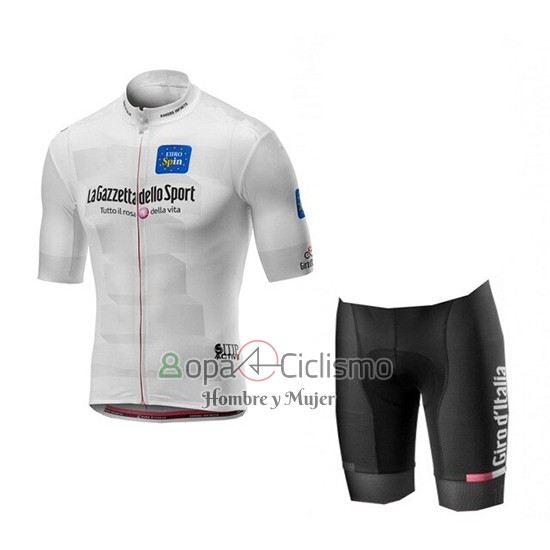 Giro d'Italia Ropa Ciclismo Culotte Corto 2019 Hombre Mangas Cortas Blanco